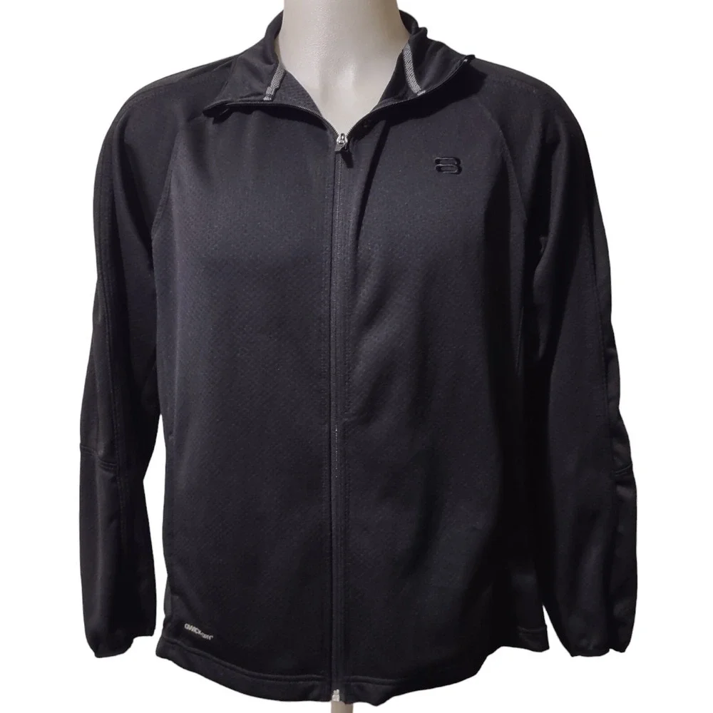 Layer 8 Jacket Medium Women M Athleisure Gorp Core Black Zip Up Qwick-Dry Sporty